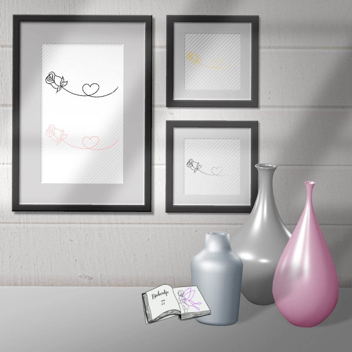 Digistamp Herzrose Plotten, Sublimation, Drucken ! - Sewando