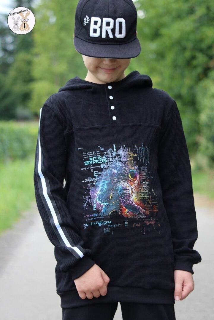 Big Swoodie Troyer, Hoodie, Knopfpullover für 105cm-140cm Körpergröße - Sewando