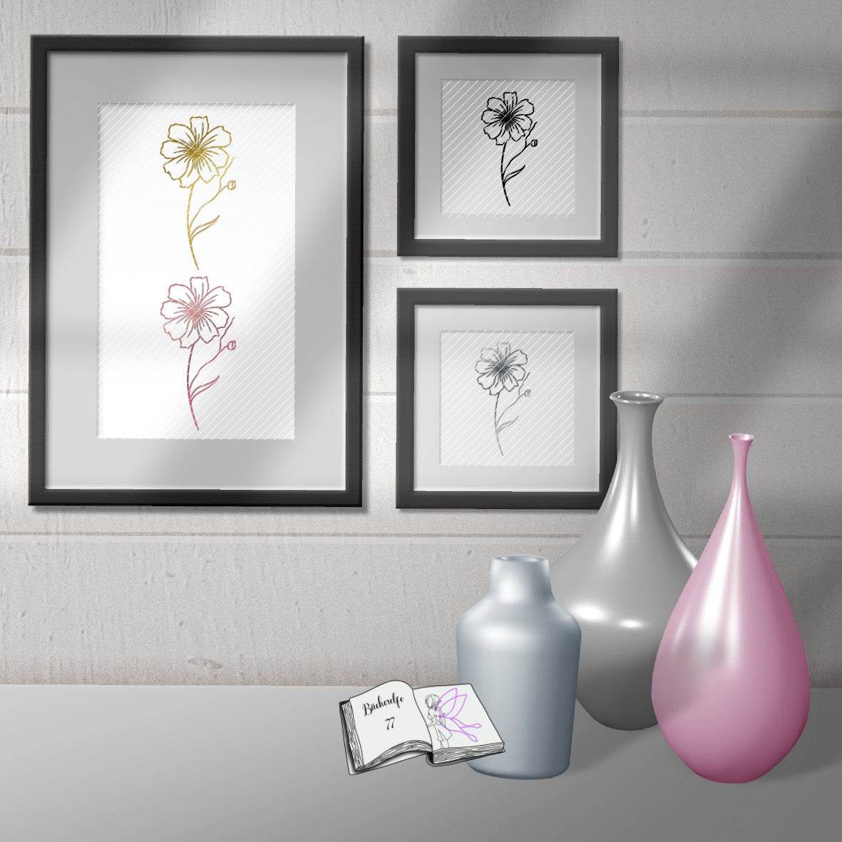 Digistamp Blüte mit Knospe Plotten, Sublimation, Drucken ! - Sewando