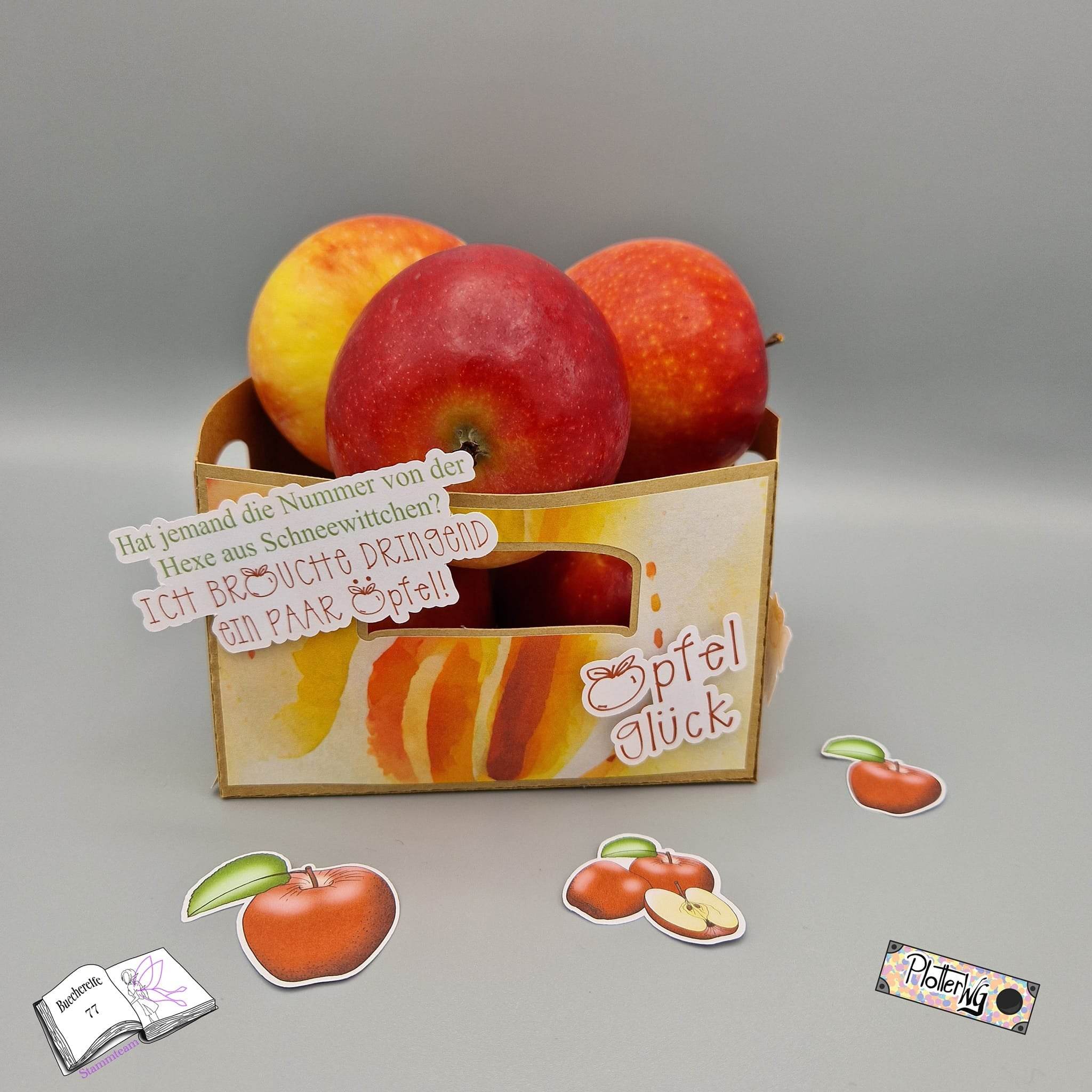 Digiset Äpfel, Digistamp, Digipaper, Plotterdatei, Sublimation, Druck - Sewando