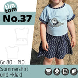Schnittmuster timtom No.37 Sommershirt und -kleid mit "vorne-wie-hinten-Ausschnitt" Gr. 80-140