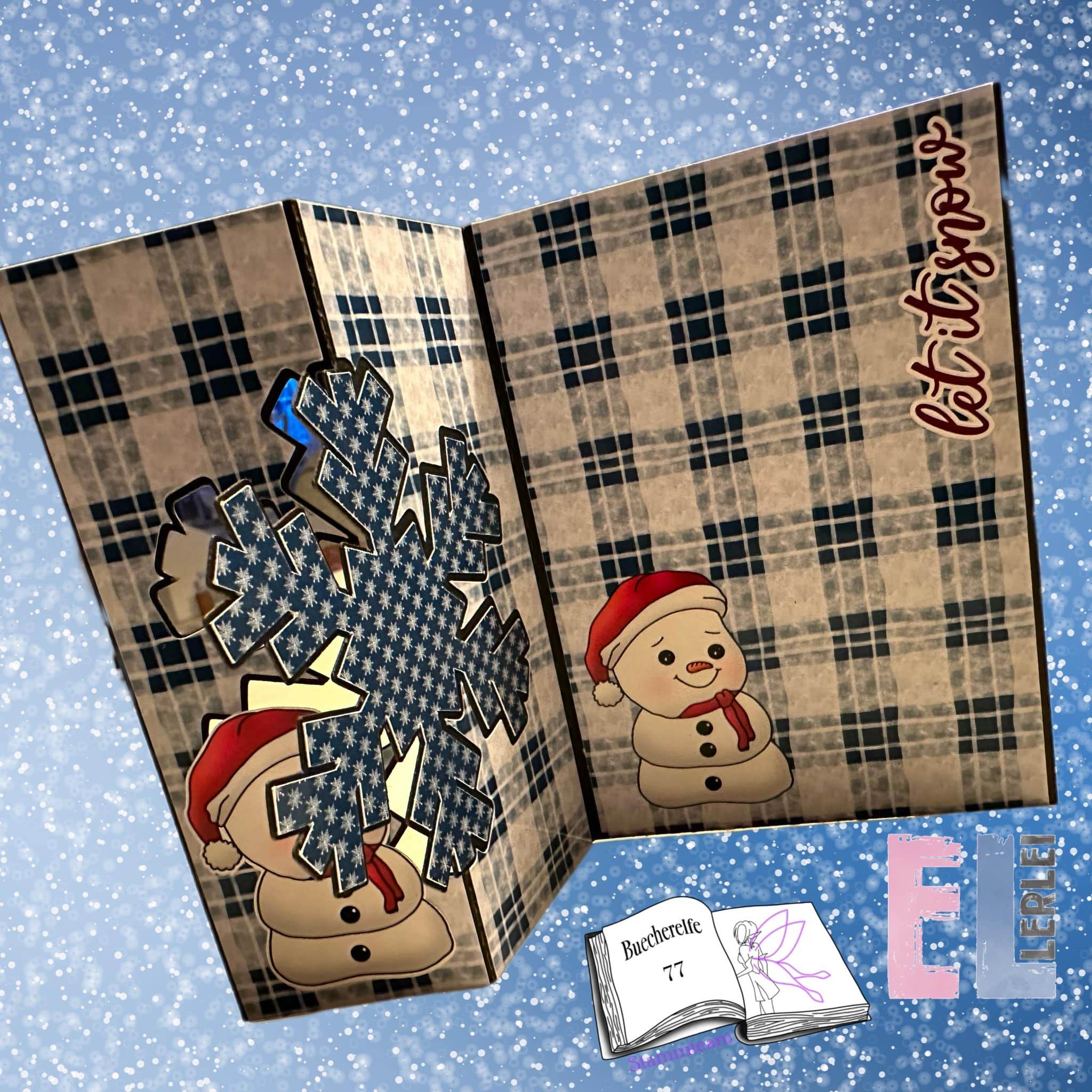 Digiset Fridolin der Schneemann, Digistamp, Digipaper, Plotterdatei, Sublimation - Sewando