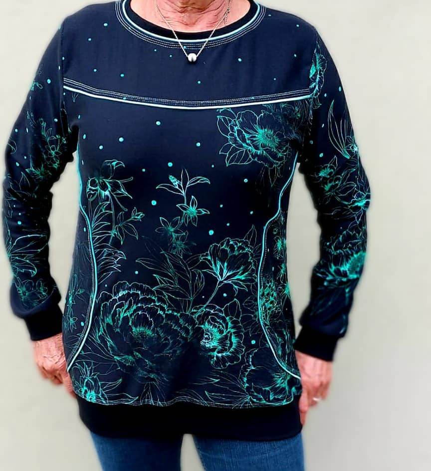 Sweater Josefina Gr. 34 - 54 inkl. A0 + Beamerdatei - Sewando