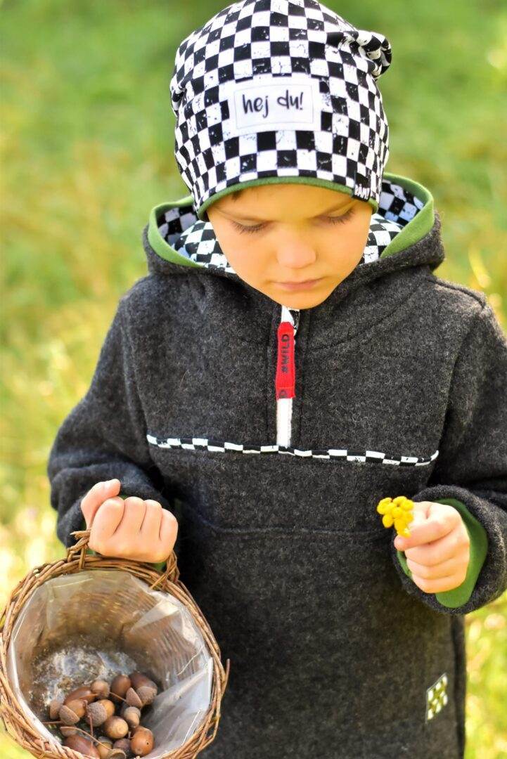 Mini Herbstwind & Frühlingssonne Anorak, Windbreaker, Drüberzieh-Hoodie für 69cm-104cm Körpergröße - Sewando