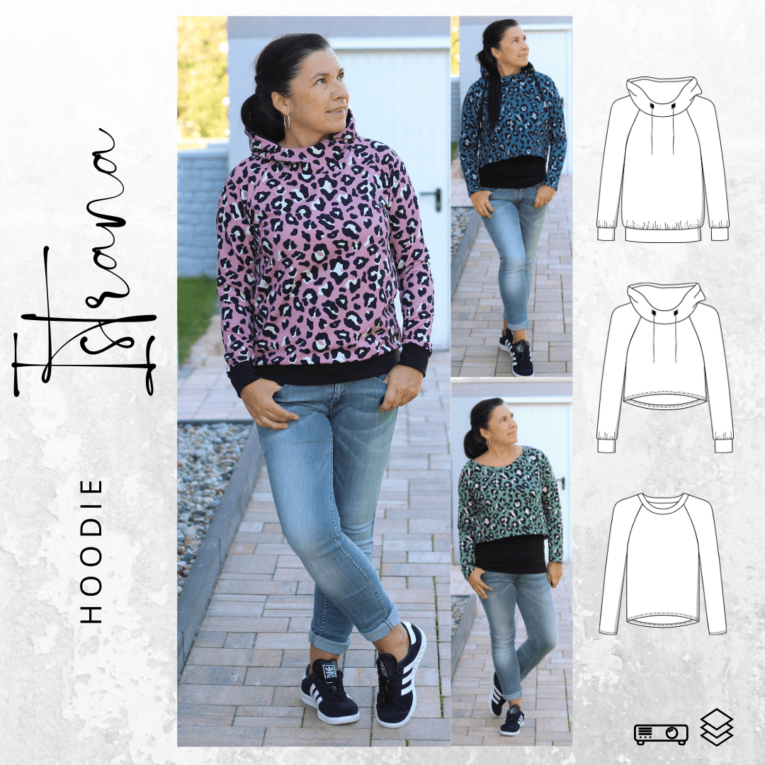 Schnittmuster Raglansweater / Hoodie ISTRANA Gr. 34-56 : - Sewando