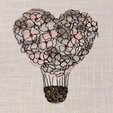 Heißluftballon Stickdatei – romantisches Blumenherz für Geschenke & Dekorationen - Sewando