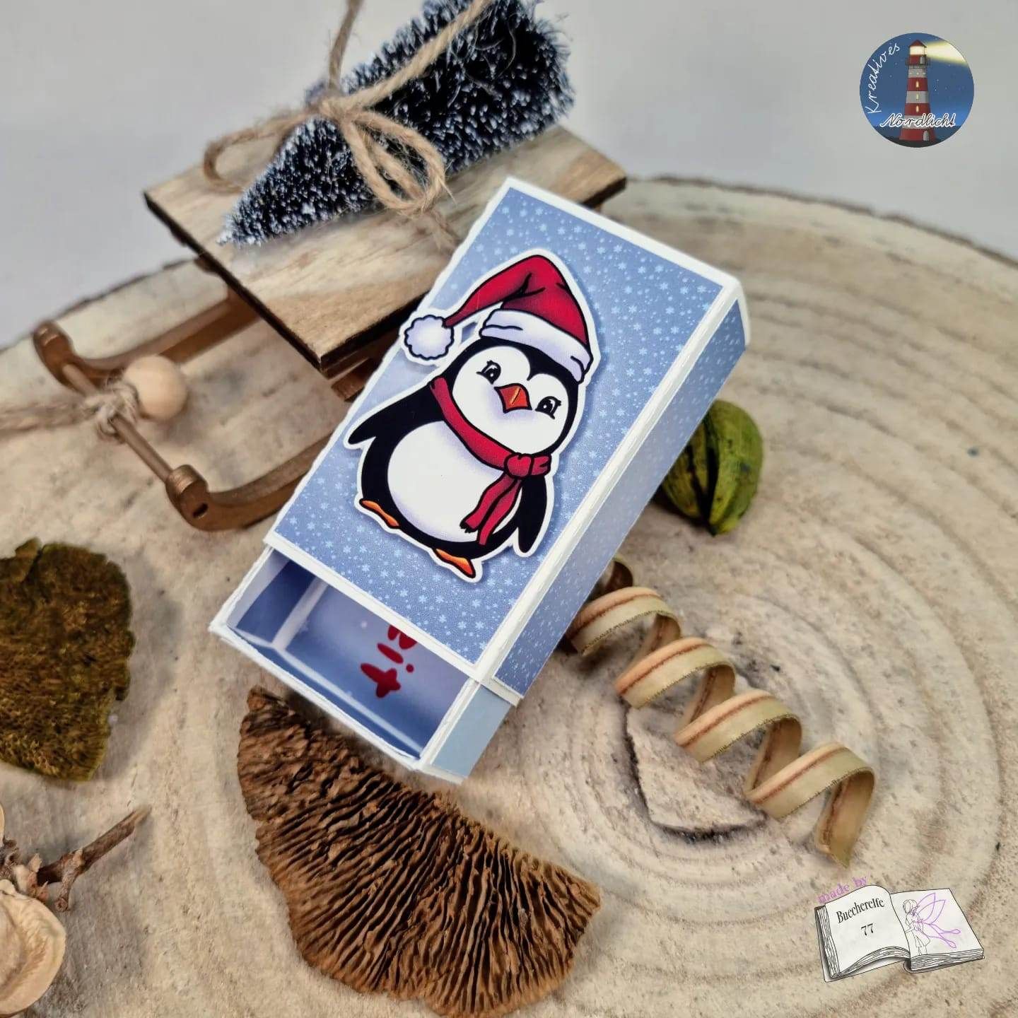 Digiset Christmas Penguin Plotterdatei, Sublimation, Digistamp, Digipaper - Sewando
