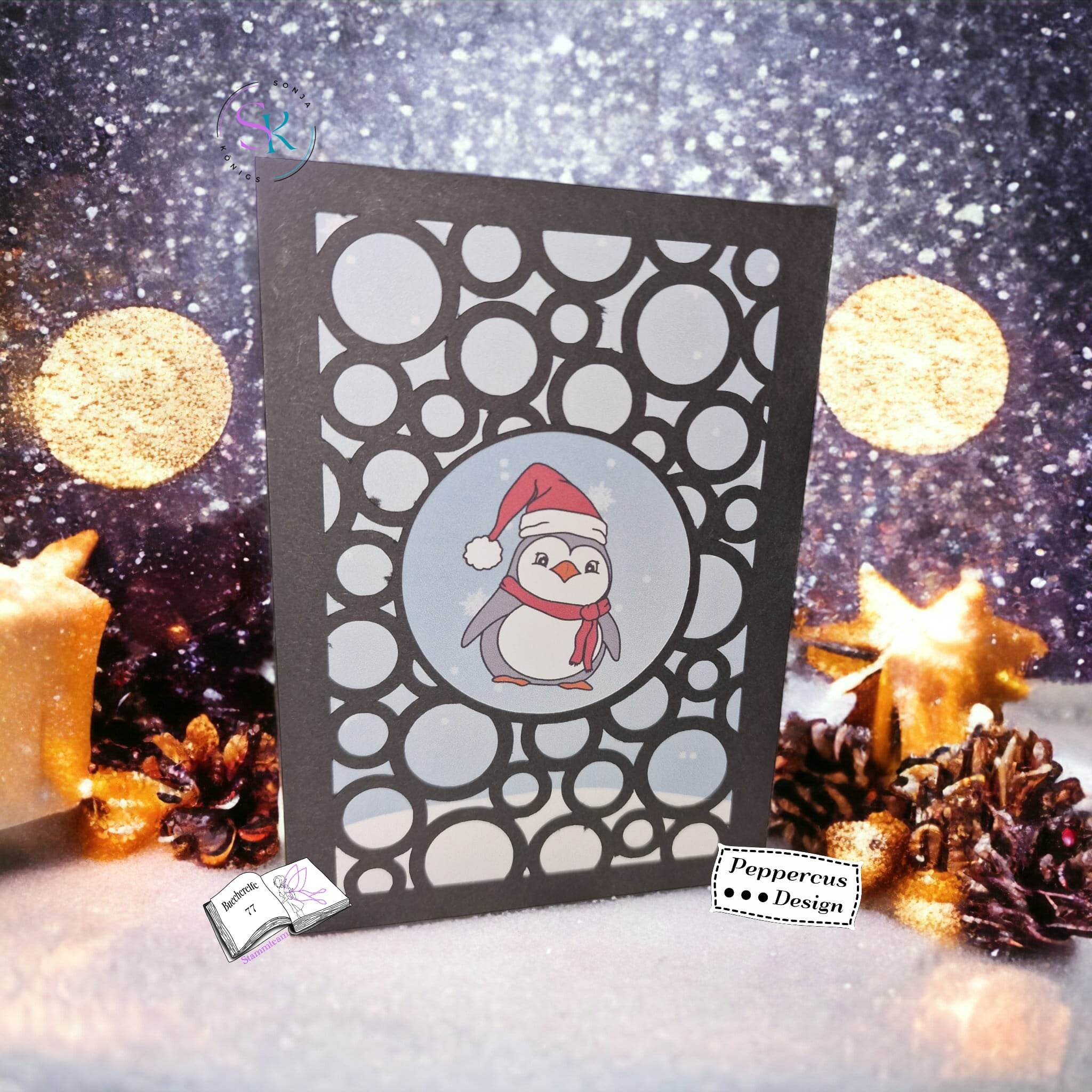 Digiset Christmas Penguin Plotterdatei, Sublimation, Digistamp, Digipaper - Sewando