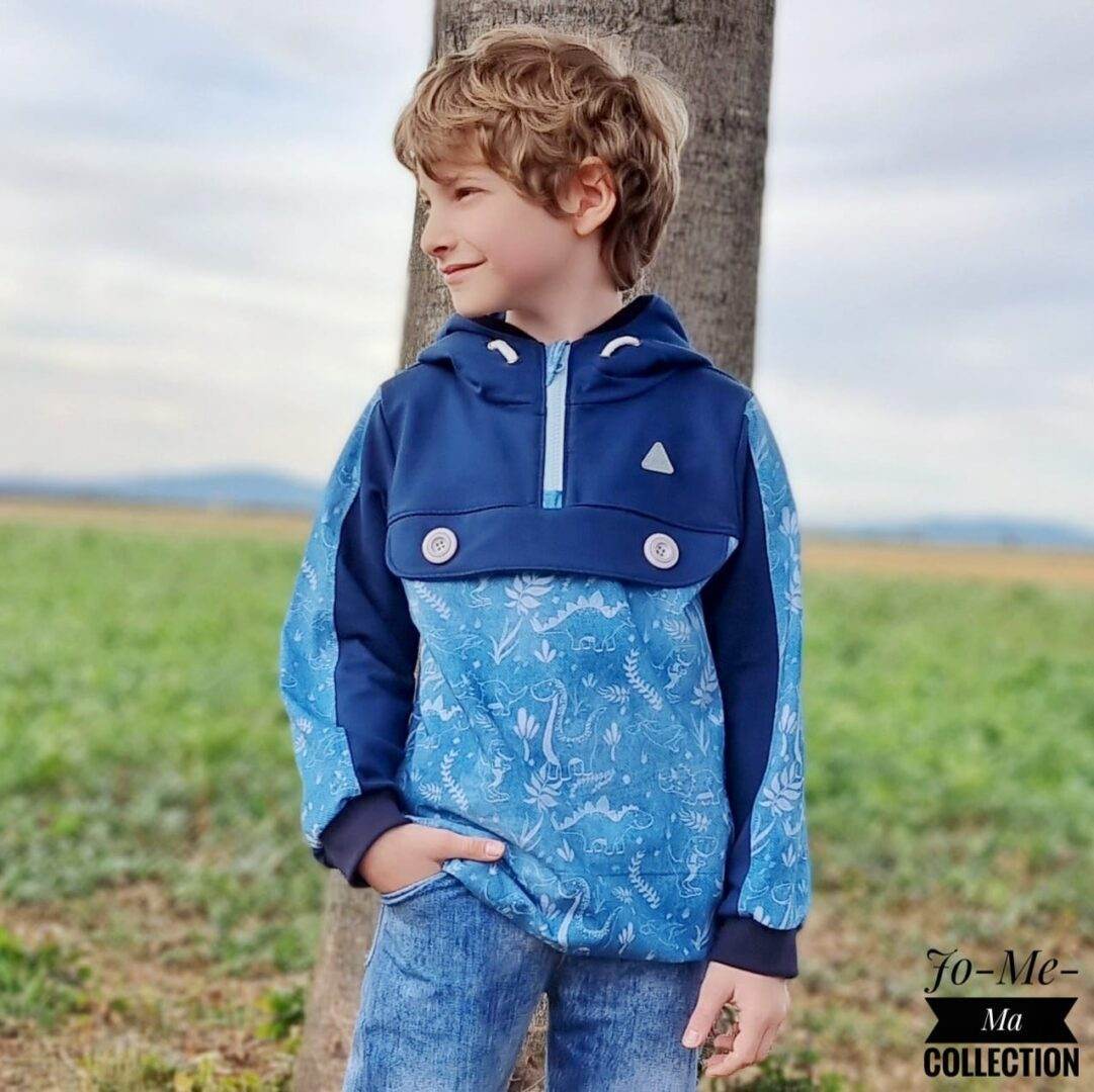 Big Herbstwind & Frühlingssonne Anorak, Windbreaker, Drüberzieh-Hoodie für 105cm-140cm Körpergröße - Sewando