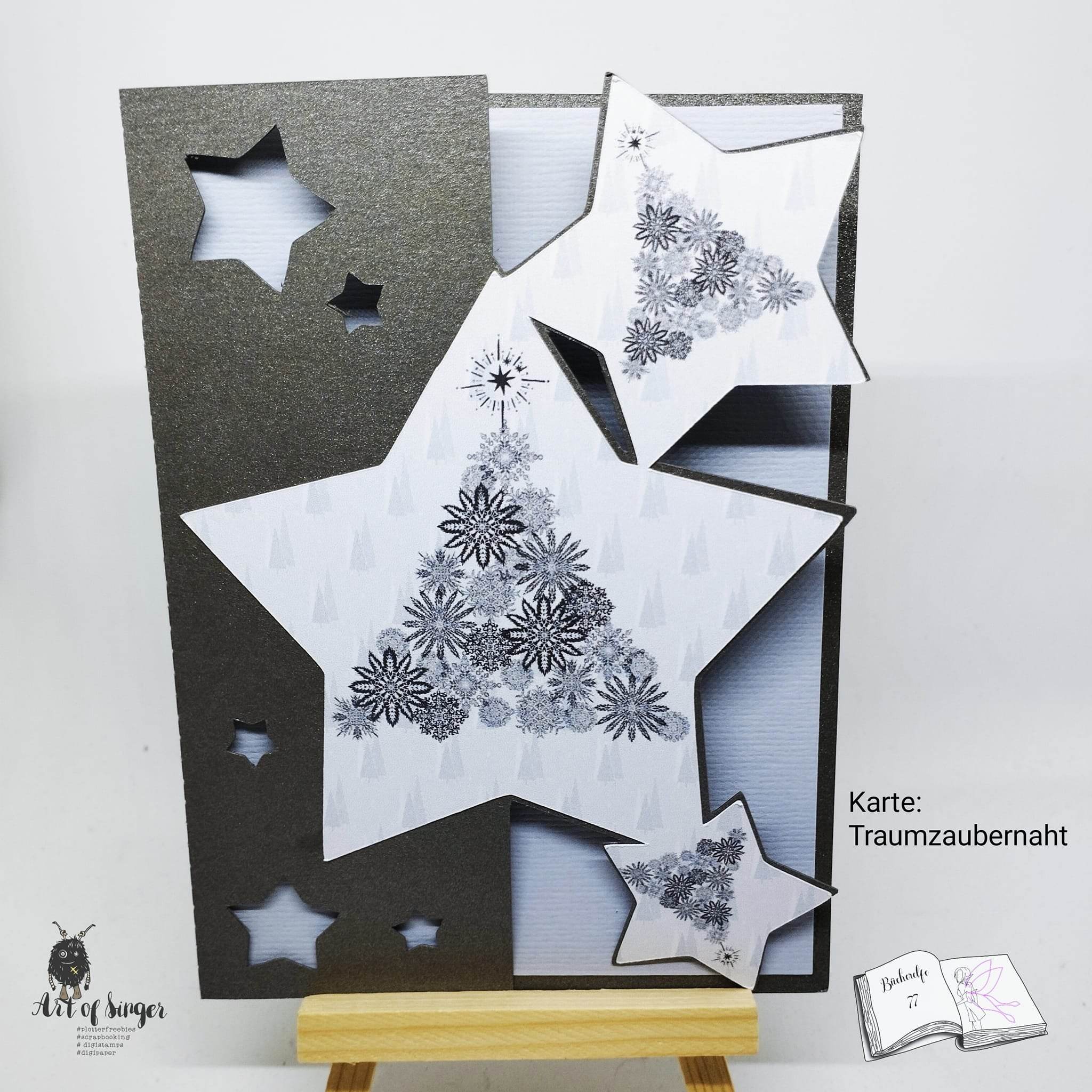 Digistamp Weihnachtsbaum Schneeflocken Plotten, Sublimation, Drucken, Digistamp - Sewando