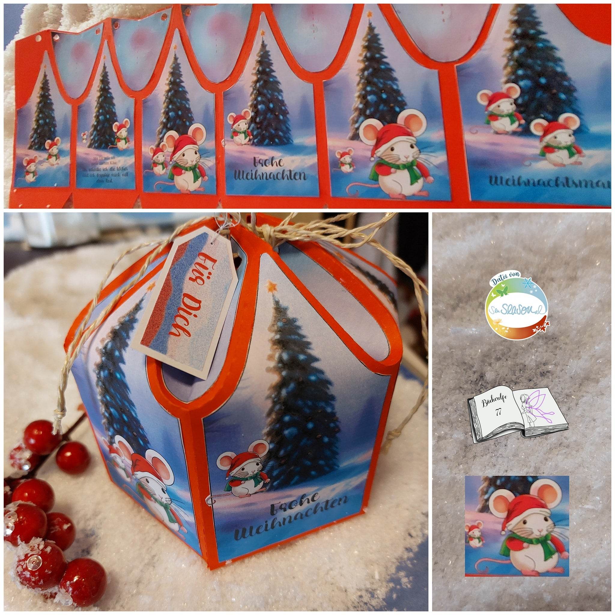 Digiset Speedy die Weihnachtsmaus, Plotterdatei, Sublimation, Digistamp, Digipaper - Sewando