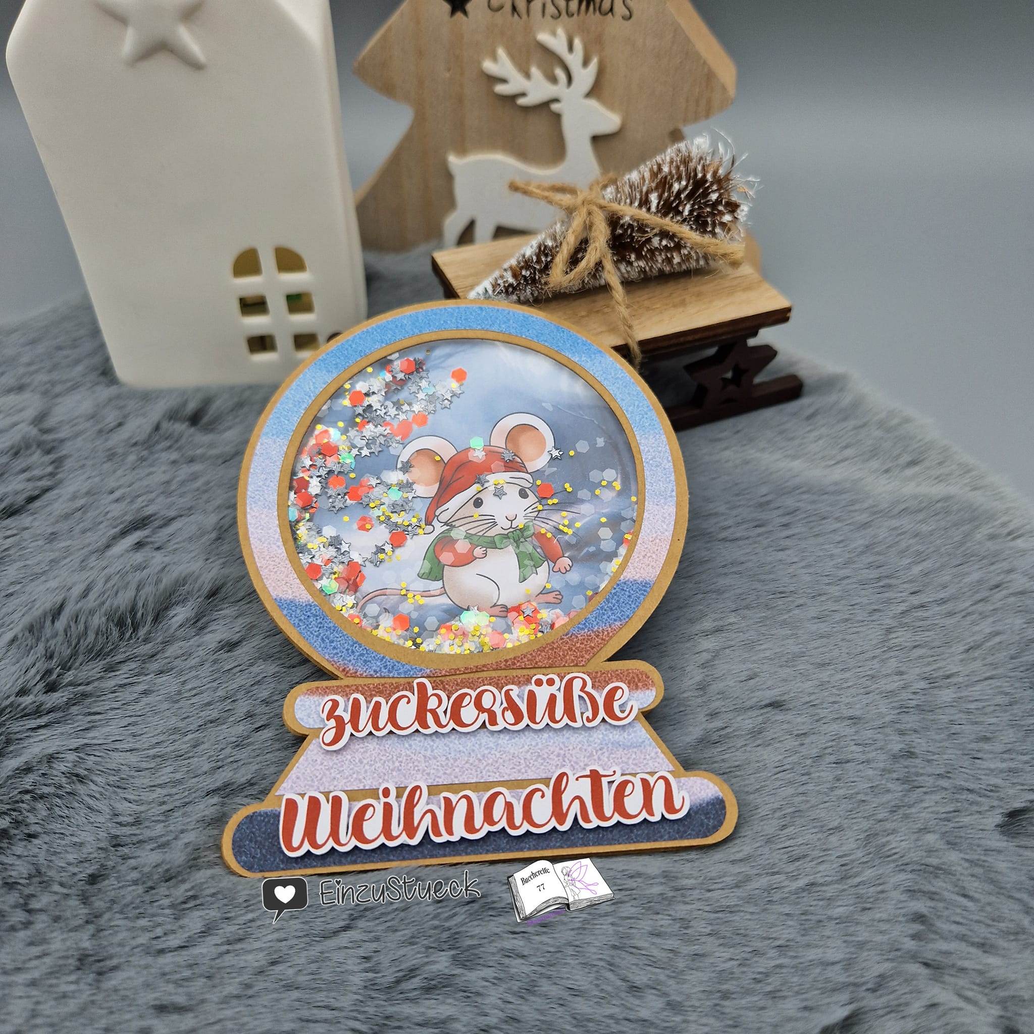 Digiset Speedy die Weihnachtsmaus, Plotterdatei, Sublimation, Digistamp, Digipaper - Sewando