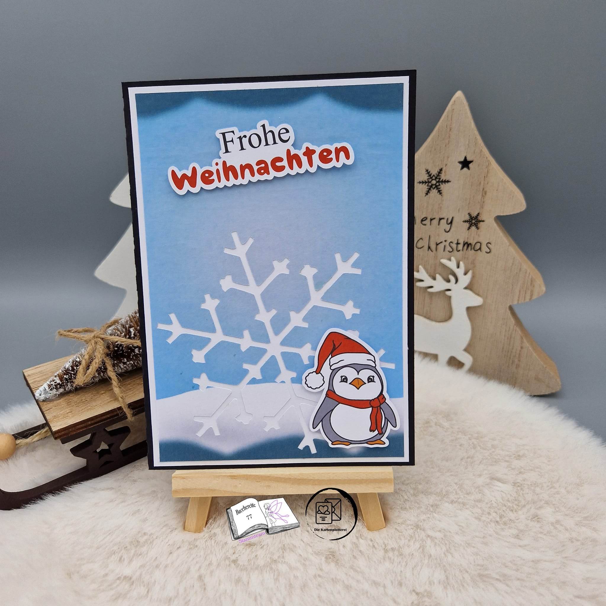 Digiset Christmas Penguin Plotterdatei, Sublimation, Digistamp, Digipaper - Sewando