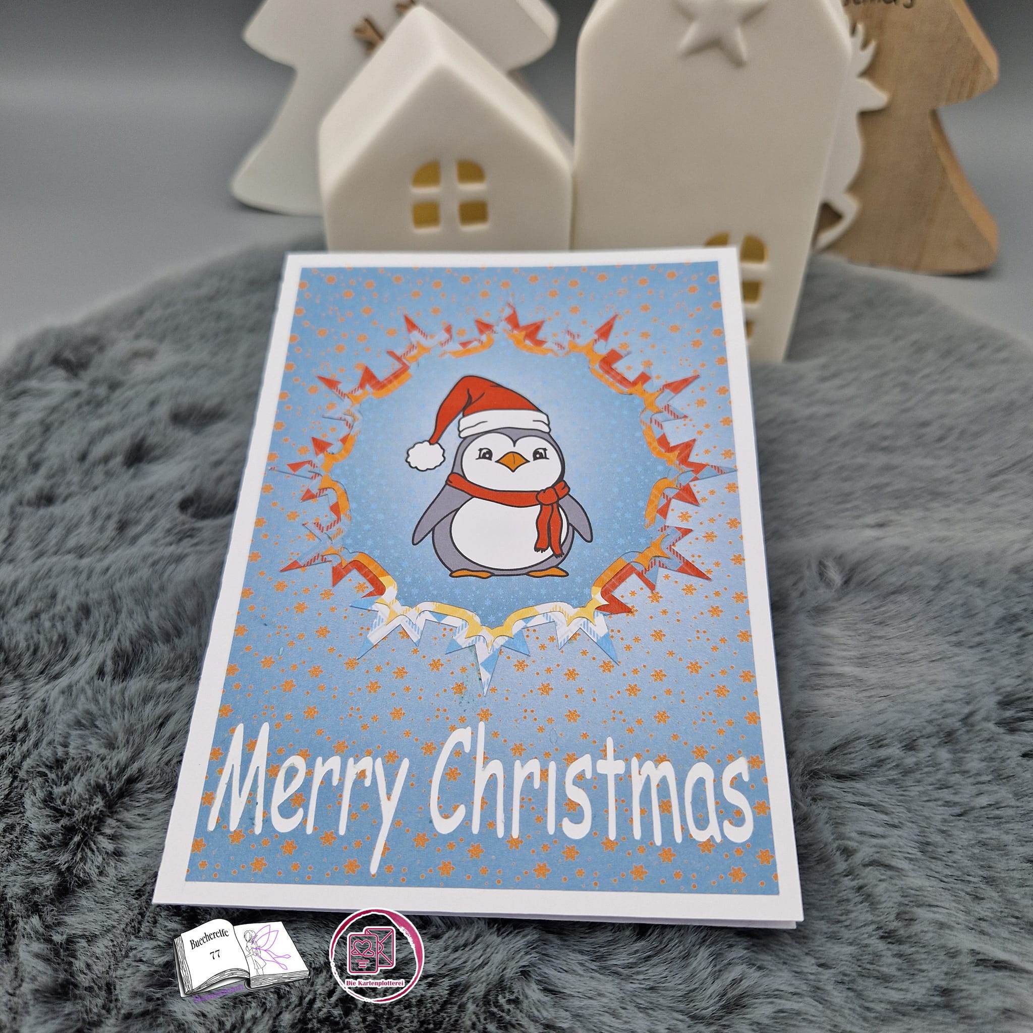 Digiset Christmas Penguin Plotterdatei, Sublimation, Digistamp, Digipaper - Sewando