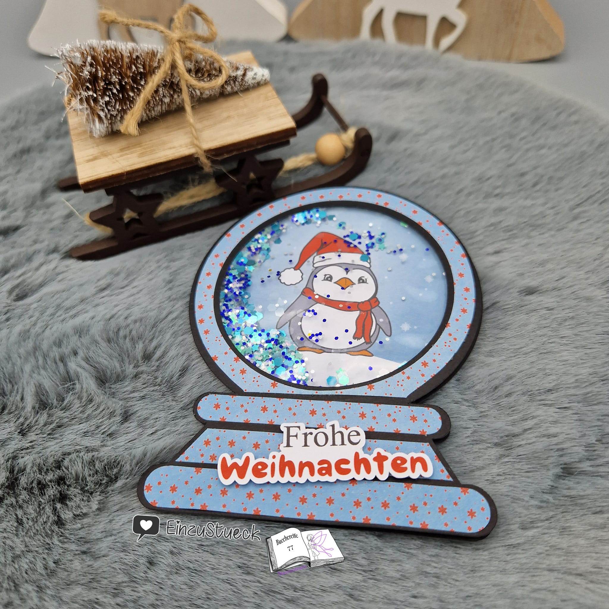 Digiset Christmas Penguin Plotterdatei, Sublimation, Digistamp, Digipaper - Sewando