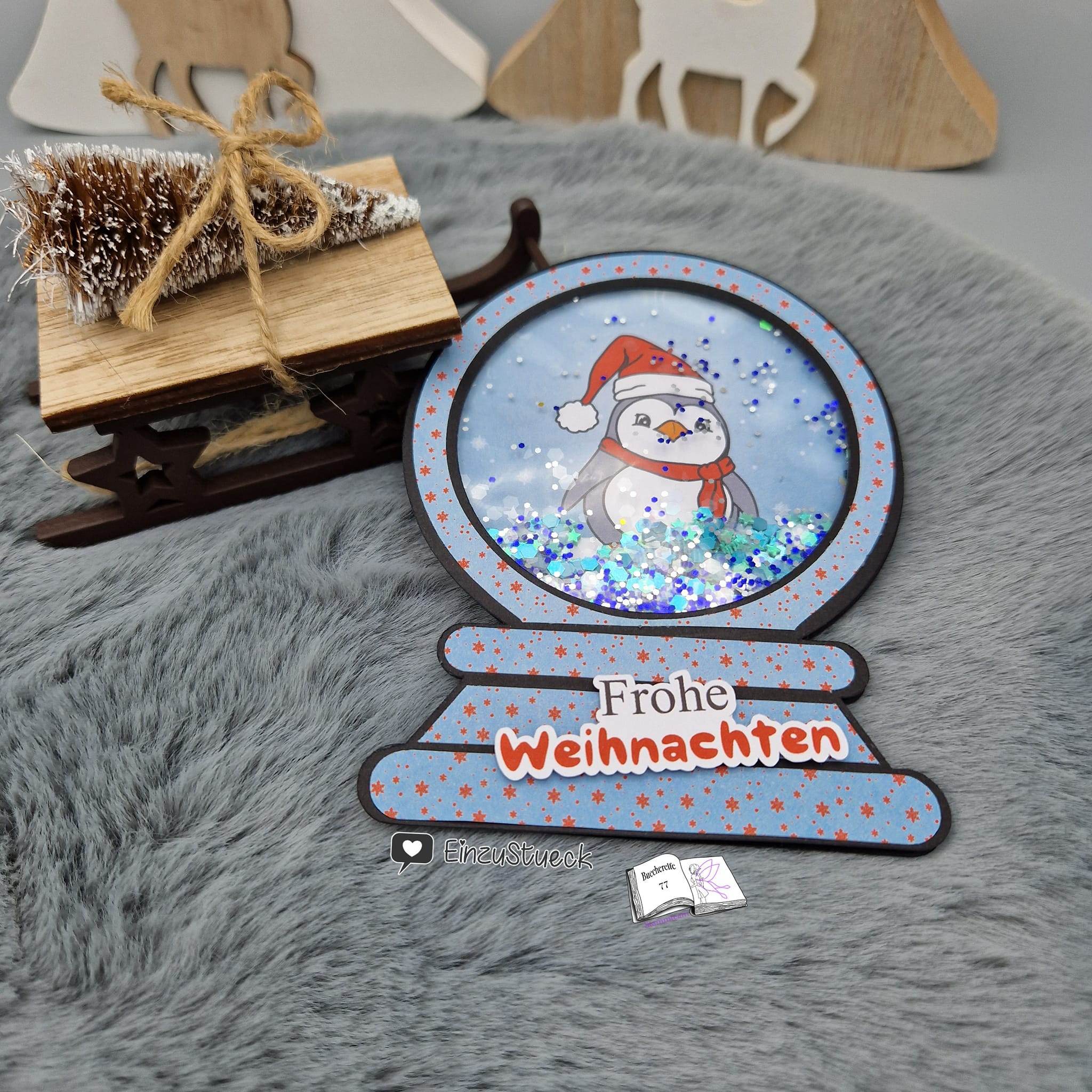 Digiset Christmas Penguin Plotterdatei, Sublimation, Digistamp, Digipaper - Sewando
