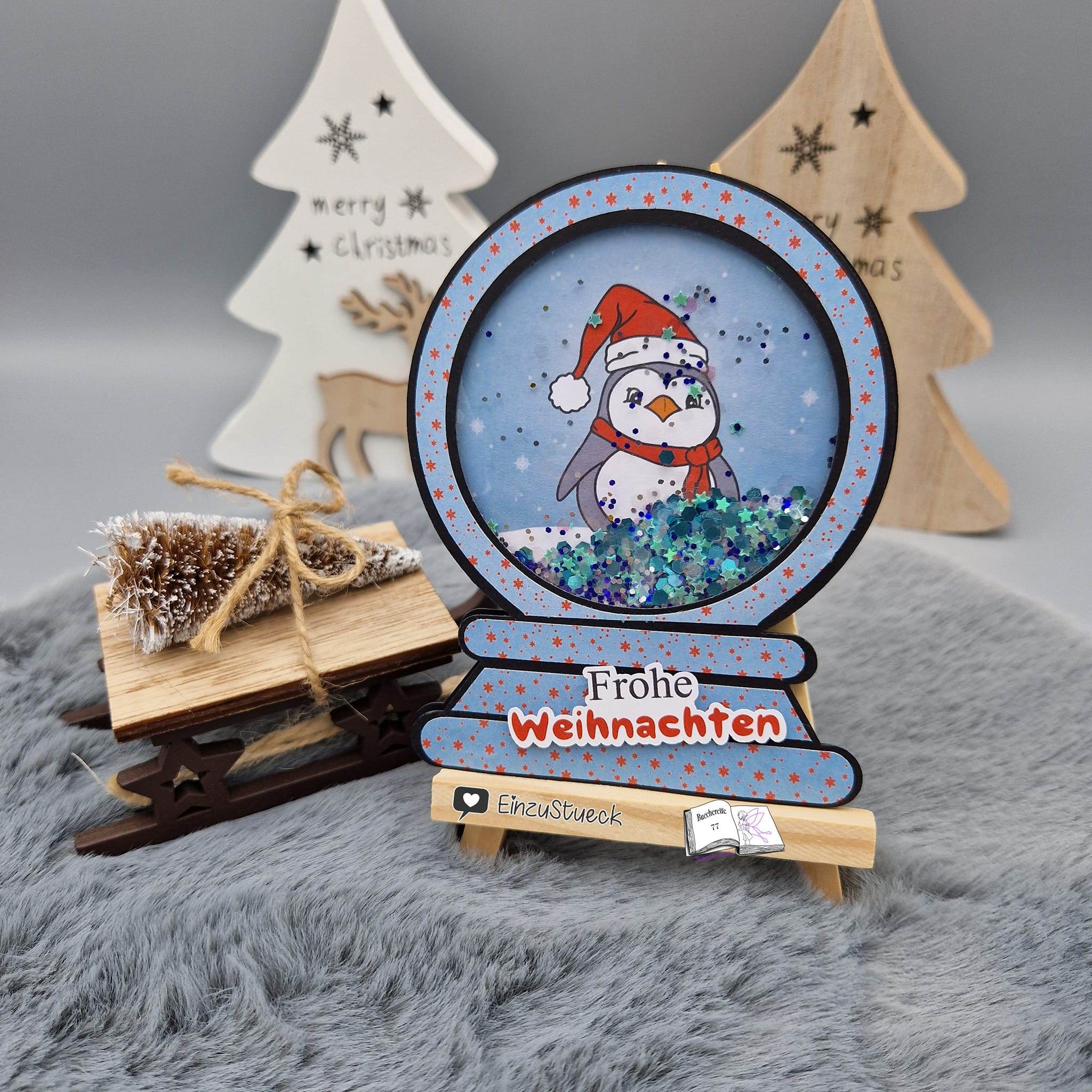Digiset Christmas Penguin Plotterdatei, Sublimation, Digistamp, Digipaper - Sewando