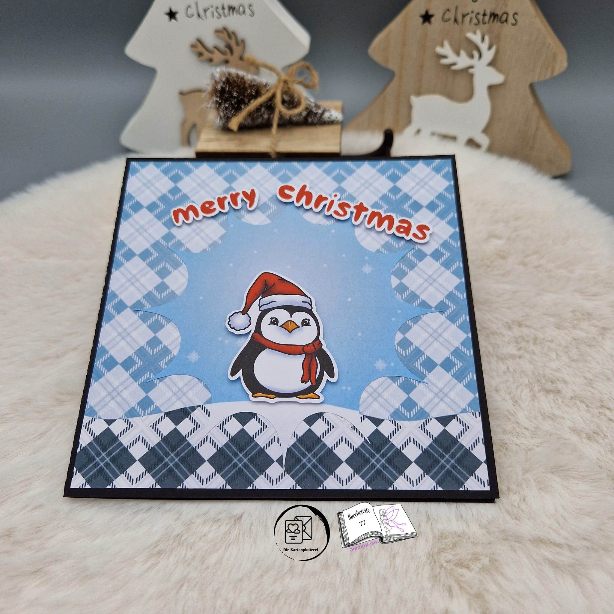 Digiset Christmas Penguin Plotterdatei, Sublimation, Digistamp, Digipaper - Sewando