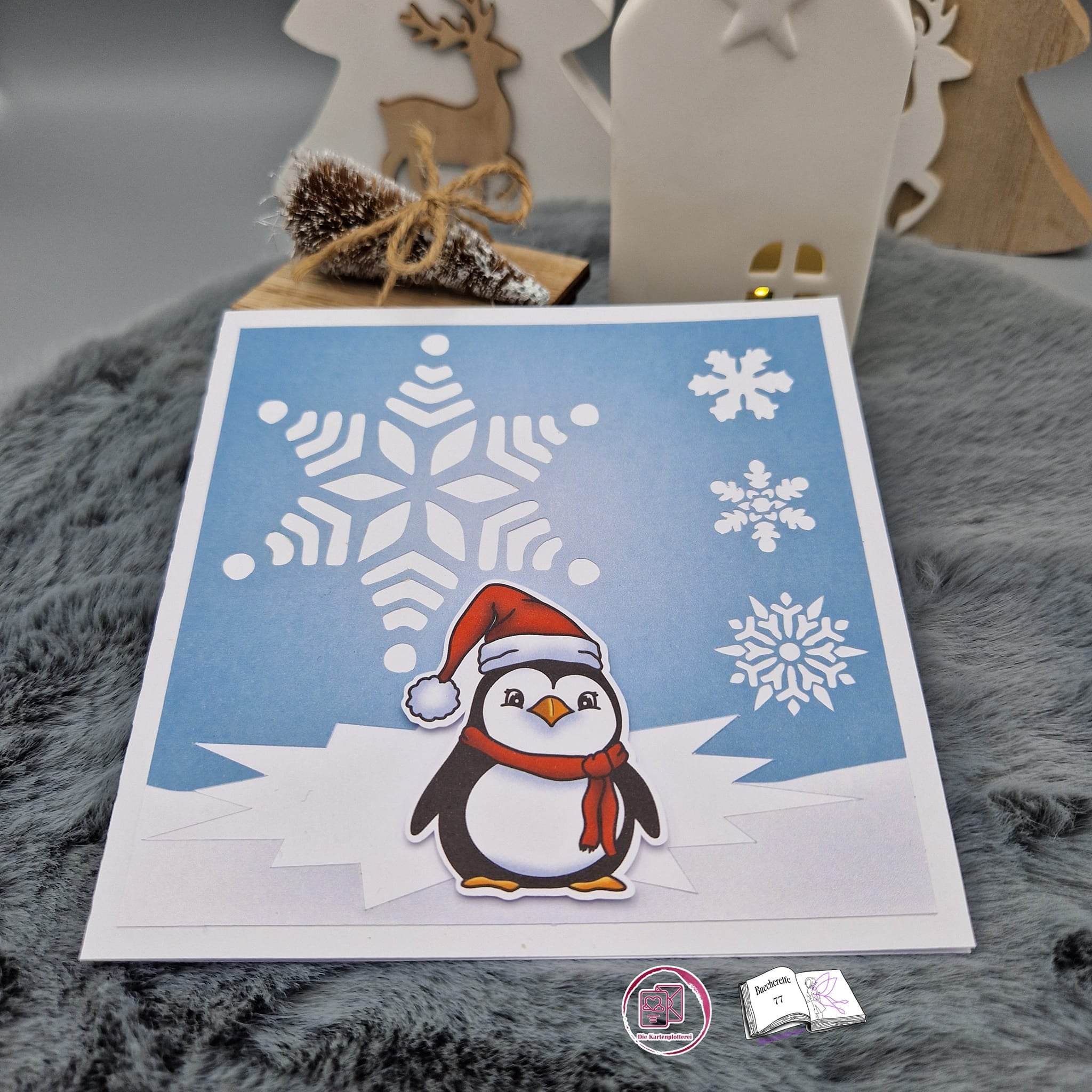 Digiset Christmas Penguin Plotterdatei, Sublimation, Digistamp, Digipaper - Sewando