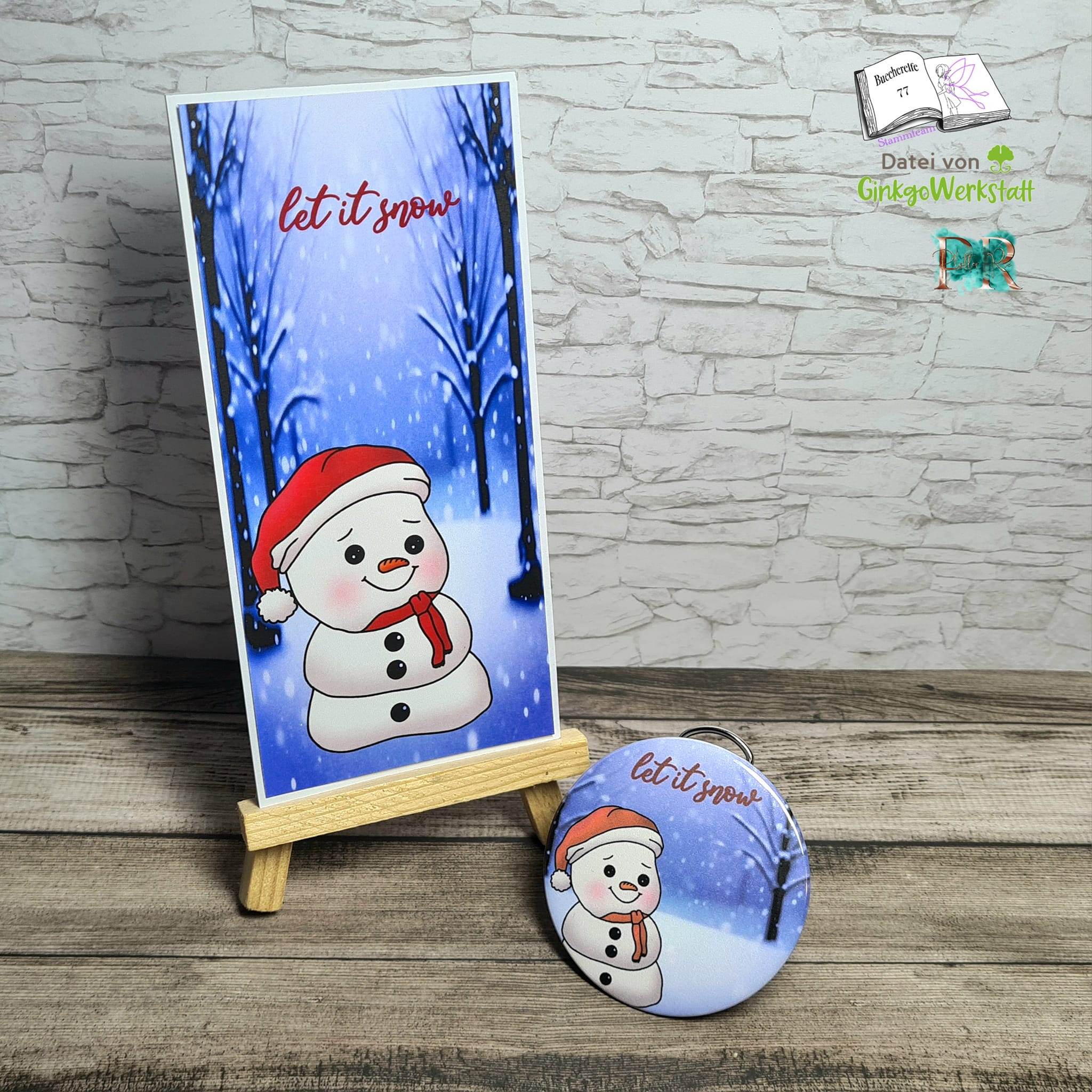 Digiset Fridolin der Schneemann, Digistamp, Digipaper, Plotterdatei, Sublimation - Sewando
