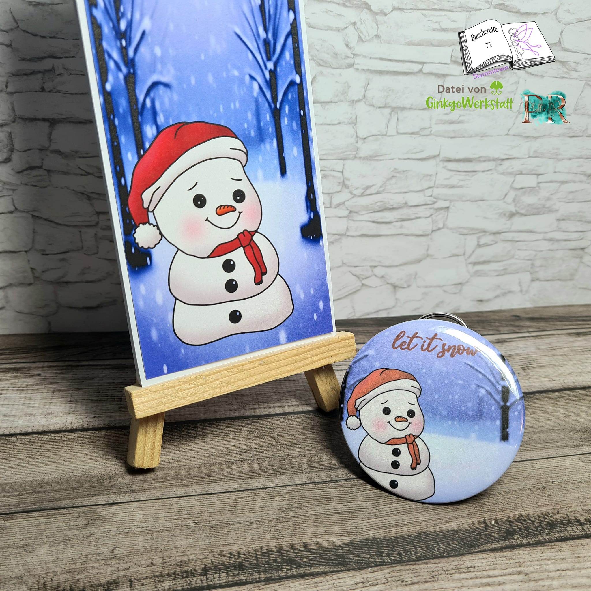 Digiset Fridolin der Schneemann, Digistamp, Digipaper, Plotterdatei, Sublimation - Sewando