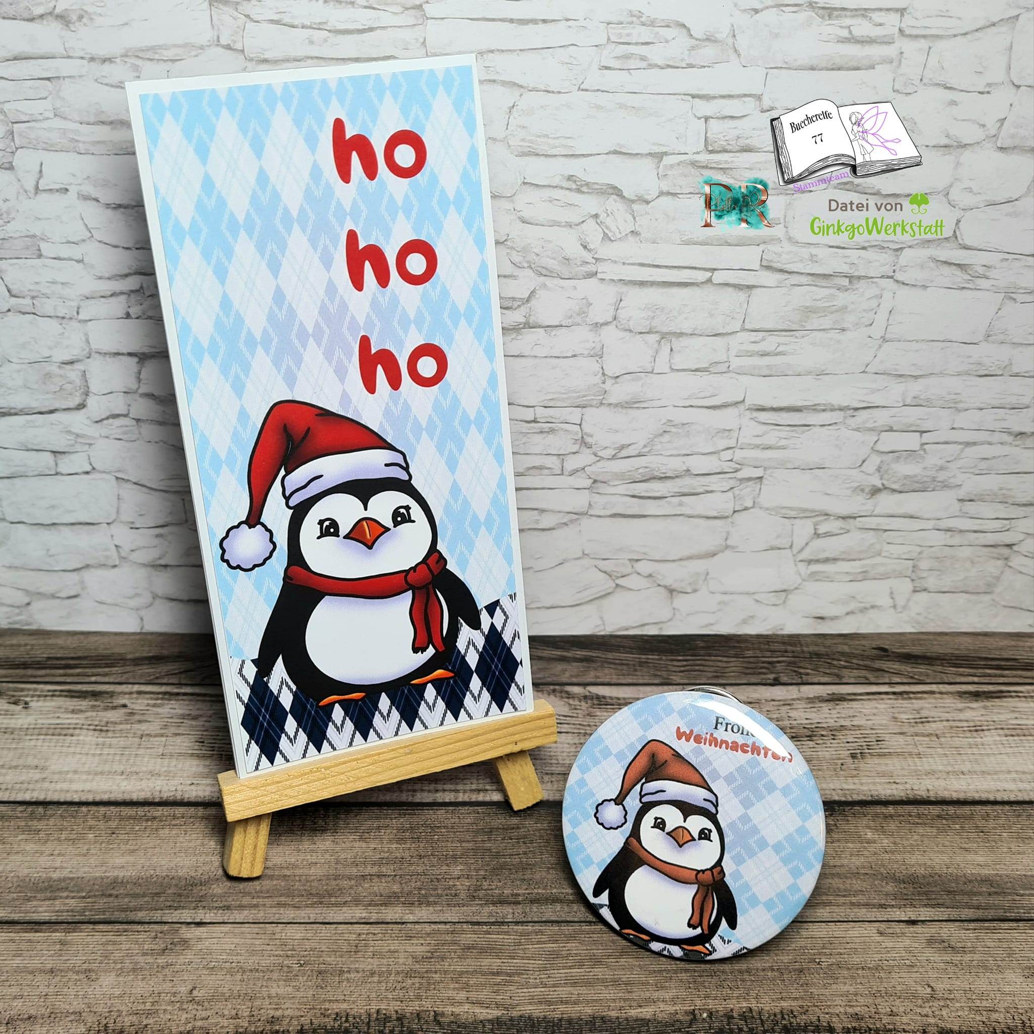 Digiset Christmas Penguin Plotterdatei, Sublimation, Digistamp, Digipaper - Sewando