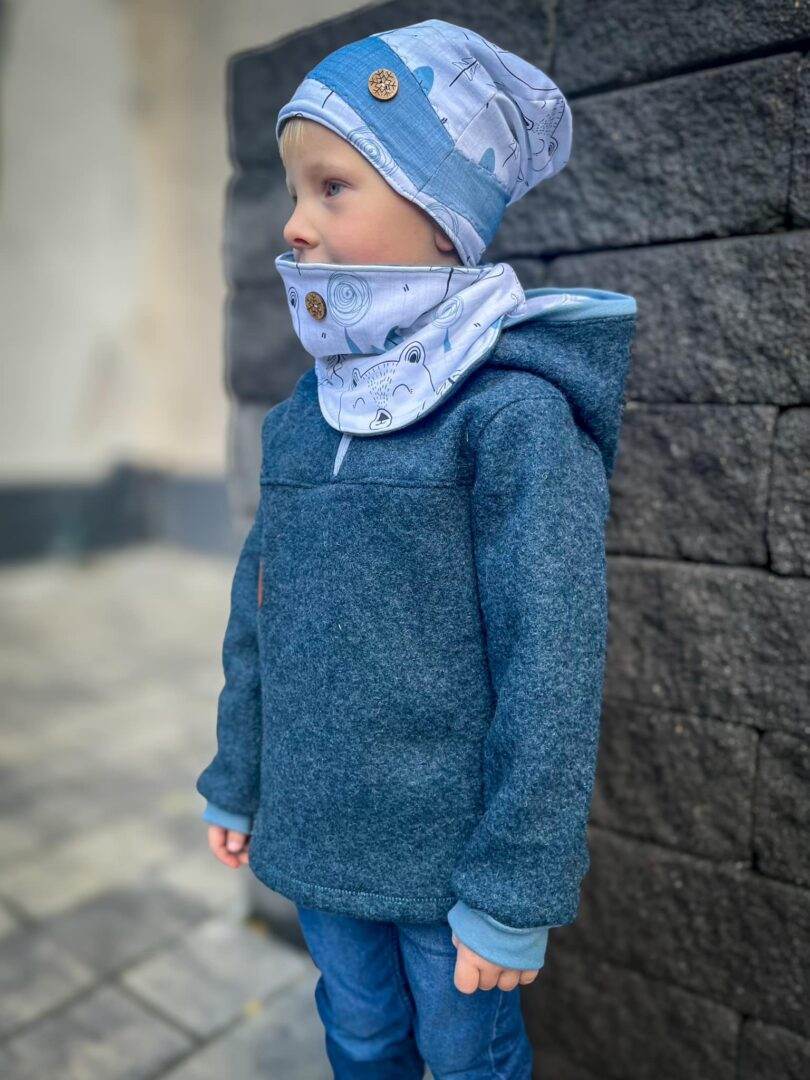 Mini Herbstwind & Frühlingssonne Anorak, Windbreaker, Drüberzieh-Hoodie für 69cm-104cm Körpergröße - Sewando