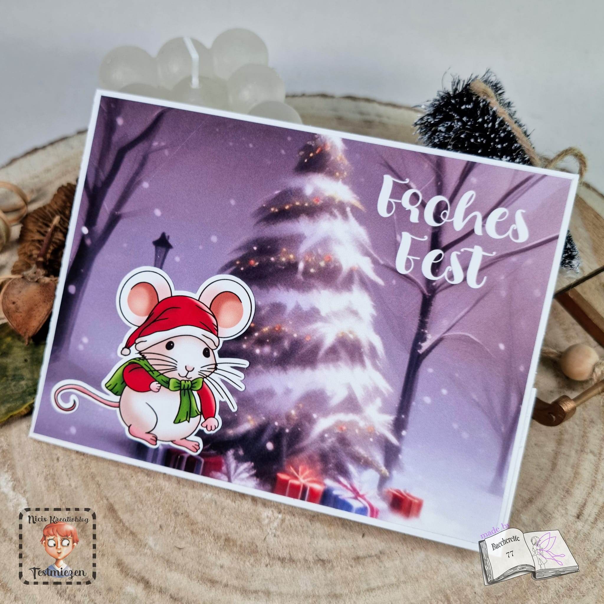 Digiset Speedy die Weihnachtsmaus, Plotterdatei, Sublimation, Digistamp, Digipaper - Sewando