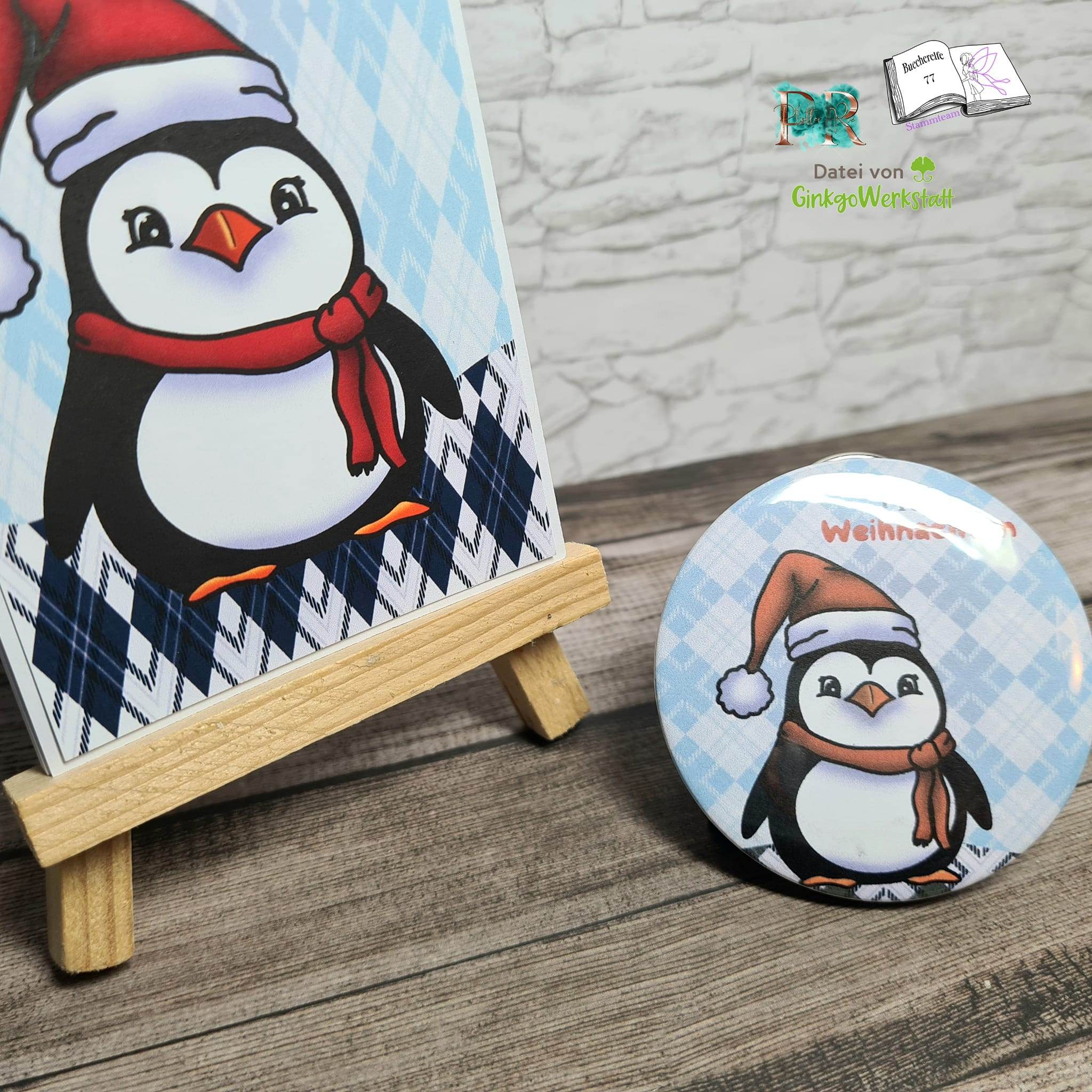 Digiset Christmas Penguin Plotterdatei, Sublimation, Digistamp, Digipaper - Sewando