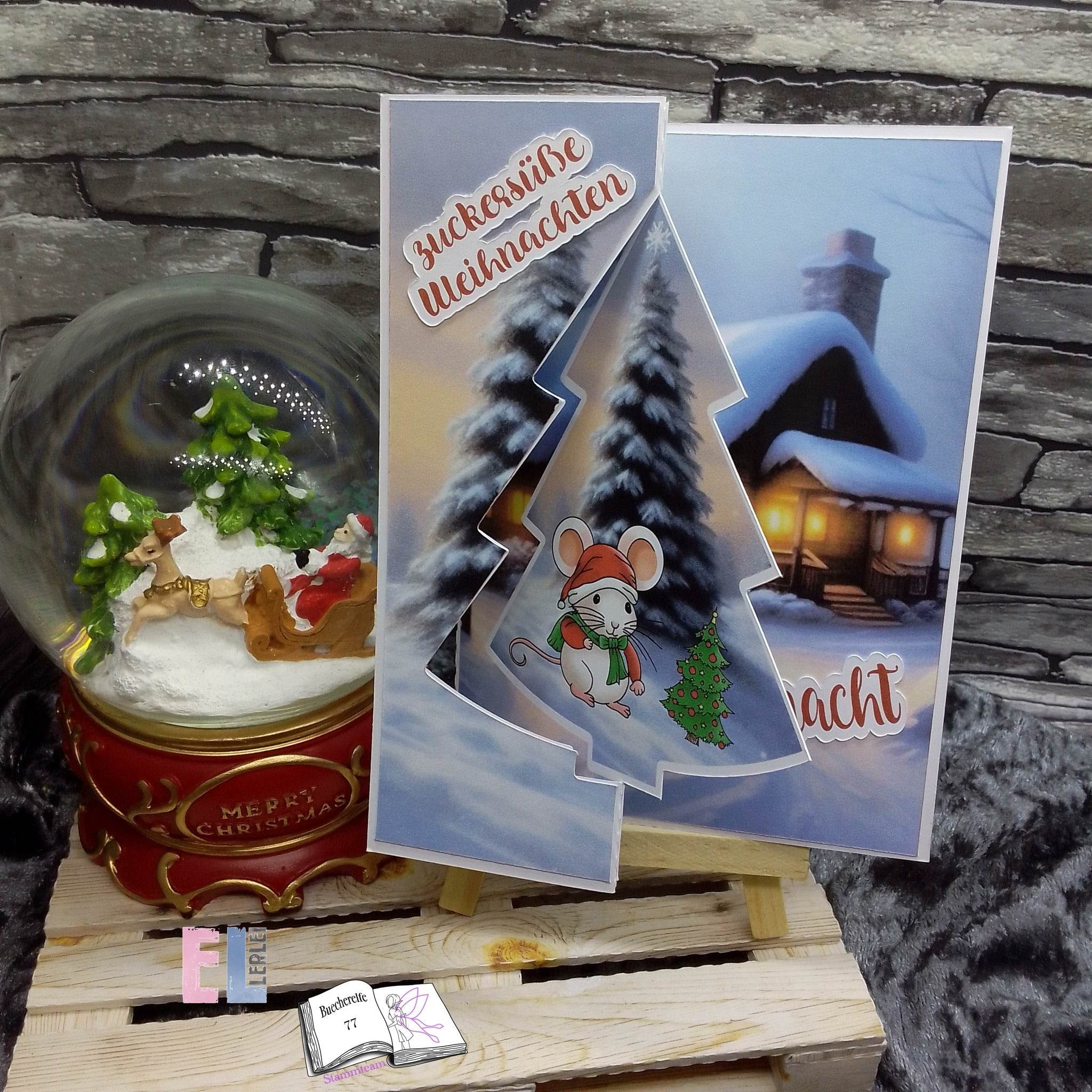 Digiset Speedy die Weihnachtsmaus, Plotterdatei, Sublimation, Digistamp, Digipaper - Sewando