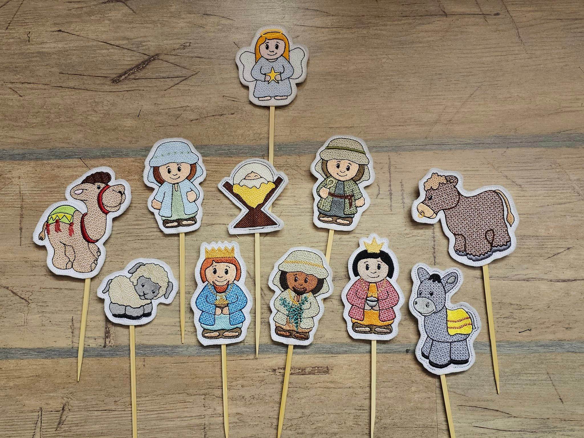 Stickdatei - Krippenfiguren für Holzspieße - Sewando