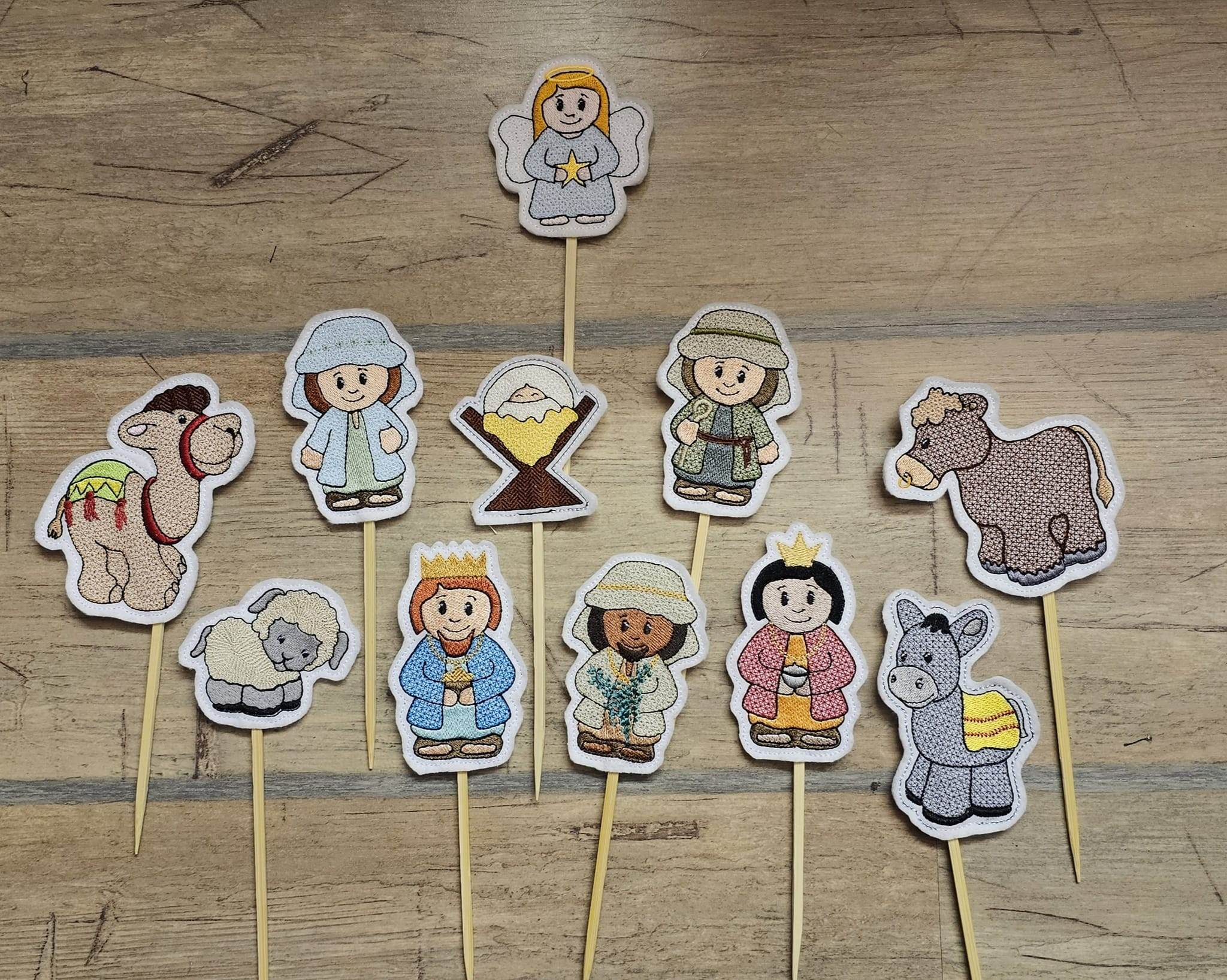 Stickdatei - Krippenfiguren für Holzspieße - Sewando