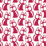 Katzenkoller – Nahtloses digitales Stoffmuster mit Comic-Katzen & Kulleraugen (JPG, 30 x 30 cm, 300 DPI) - Sewando