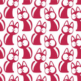 Katzenkoller – Nahtloses digitales Stoffmuster mit Comic-Katzen & Kulleraugen (JPG, 30 x 30 cm, 300 DPI) - Sewando