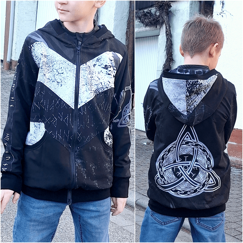 Schnittmuster Sweatjacke Benny Gr. 86 bis 152 - Sewando