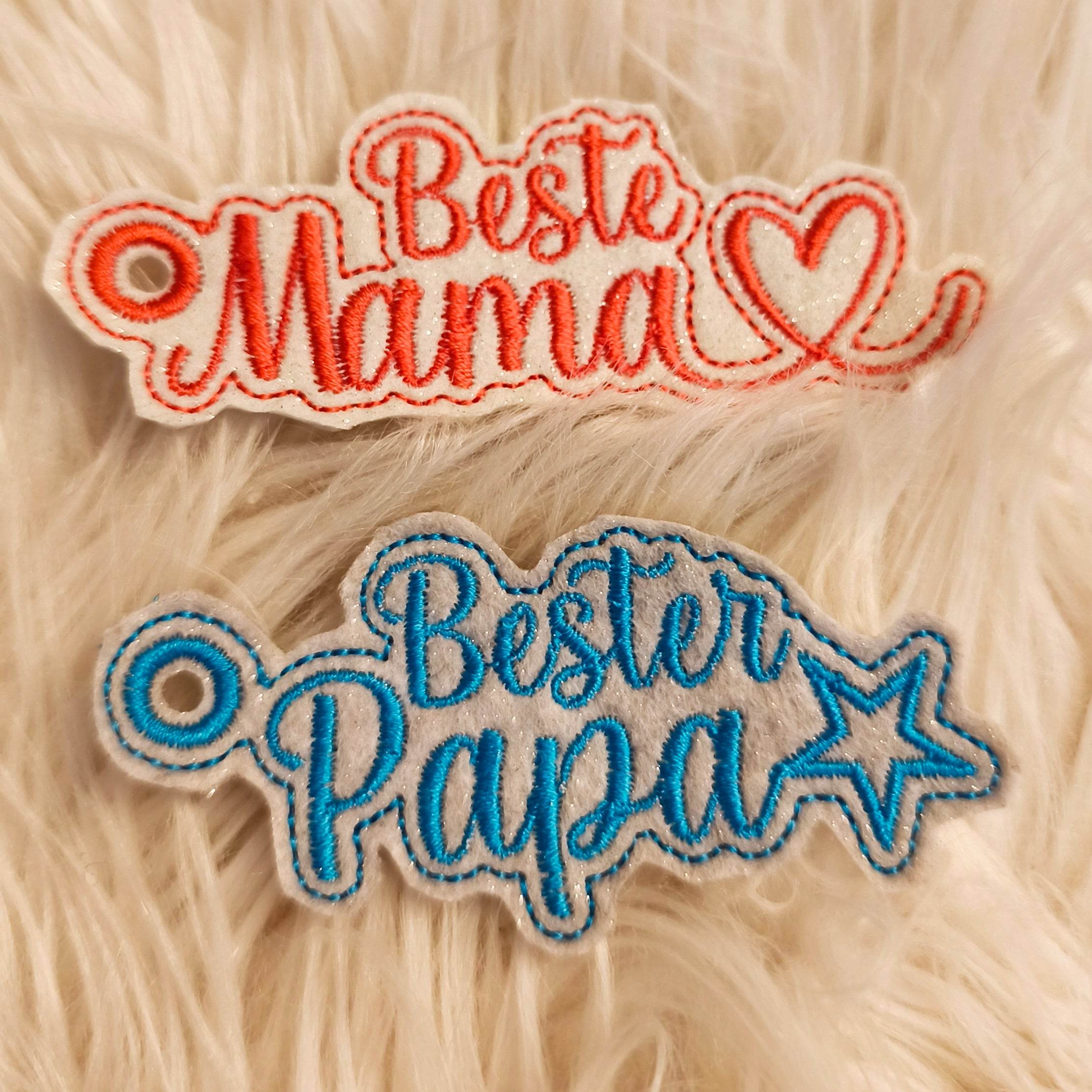Stickdatei Schlüsselanhänger Mama Papa Oma Opa Set 2521 - Sewando