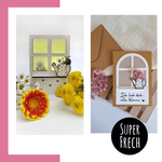 Laserdatei Fensterrahmen mit Gießkanne - Sewando