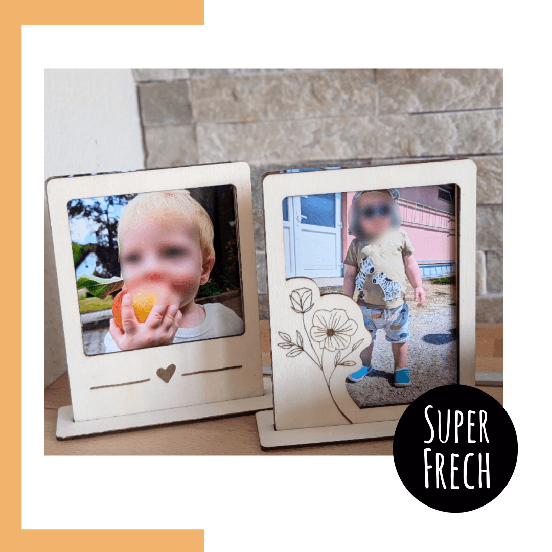 Laserdatei - Bilderrahmen Polaroid Stil mit Herz - Sewando