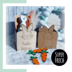 Laserdatei - Osterkorb mit Hasen und Schriftzügen - Sewando