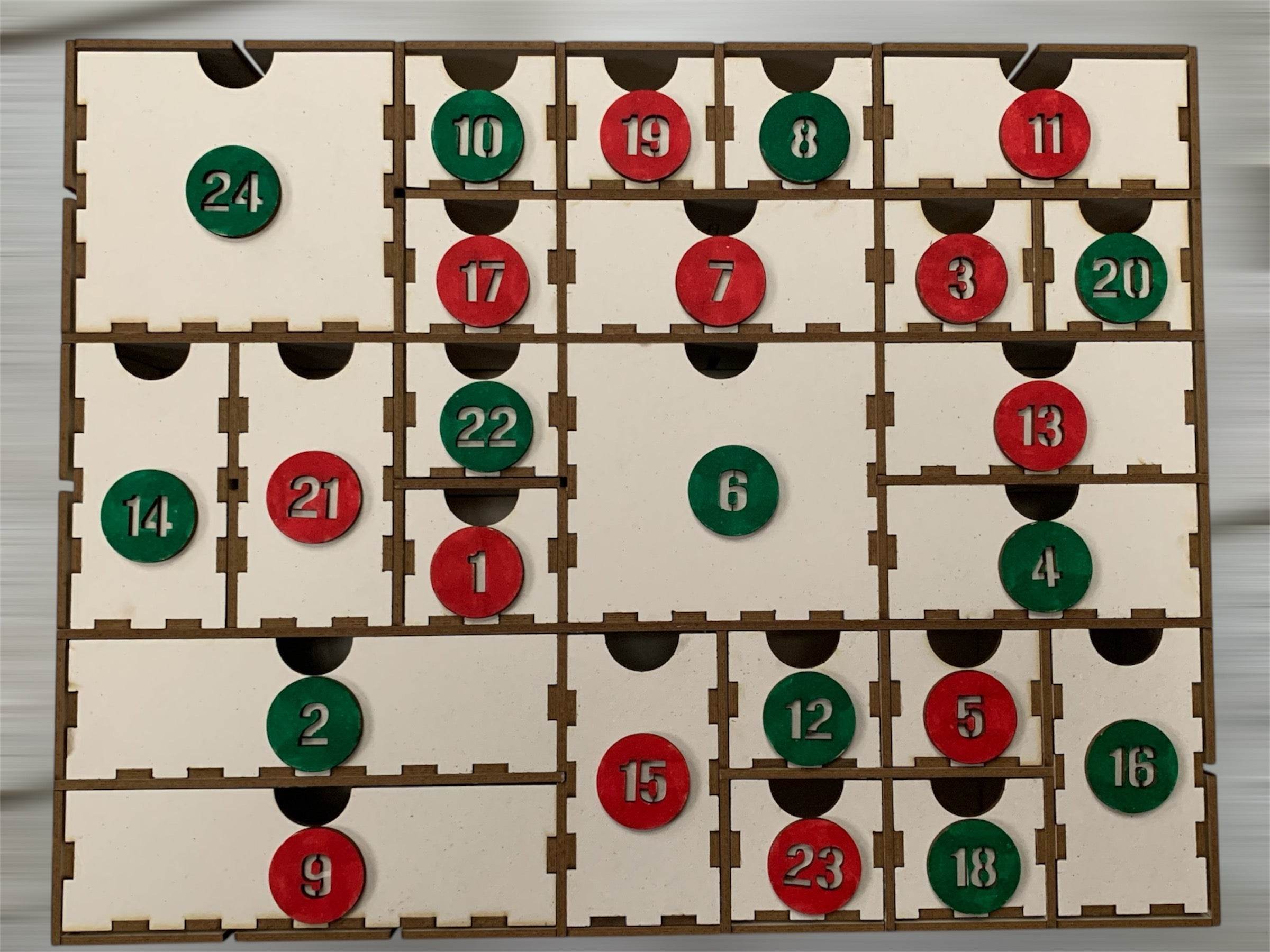 *3 mm 24 Schubladen Kästchen (Adventskalender)* Laserdatei - Sewando