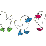 Stickdatei - Entenparade (4 Doodle-Dateien) + 2 Gratisdateien - Sewando