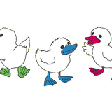 Stickdatei - Entenparade (4 Doodle-Dateien) + 2 Gratisdateien - Sewando