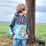 Big Herbstwind & Frühlingssonne Anorak, Windbreaker, Drüberzieh-Hoodie für 105cm-140cm Körpergröße - Sewando