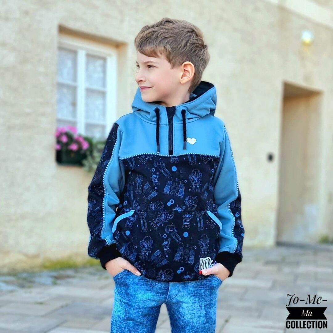 Big Herbstwind & Frühlingssonne Anorak, Windbreaker, Drüberzieh-Hoodie für 105cm-140cm Körpergröße - Sewando