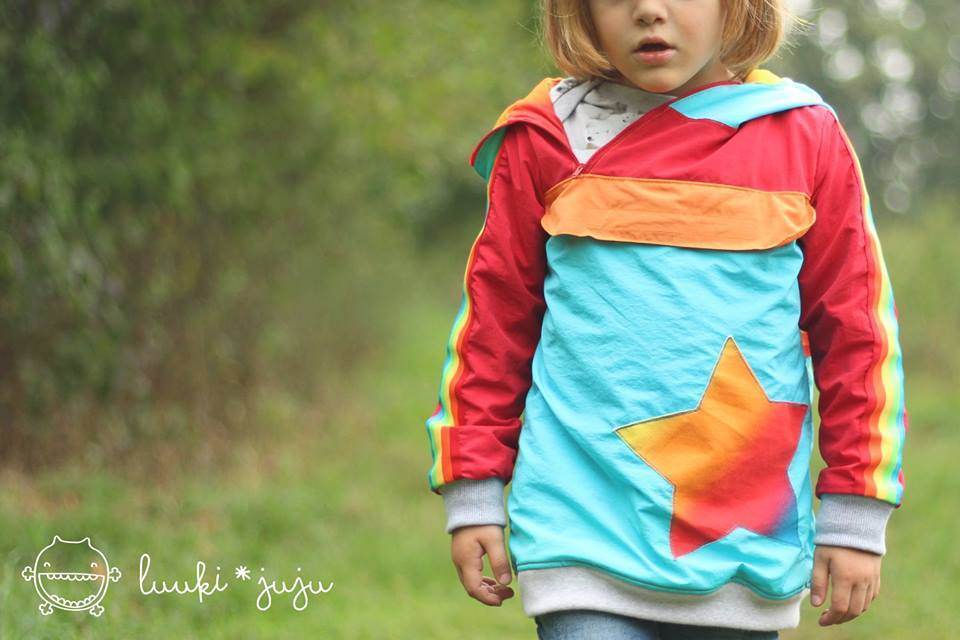 Big Herbstwind & Frühlingssonne Anorak, Windbreaker, Drüberzieh-Hoodie für 105cm-140cm Körpergröße - Sewando