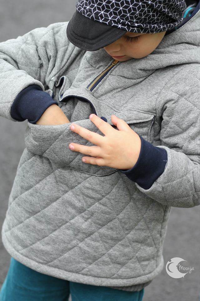 Big Herbstwind & Frühlingssonne Anorak, Windbreaker, Drüberzieh-Hoodie für 105cm-140cm Körpergröße - Sewando