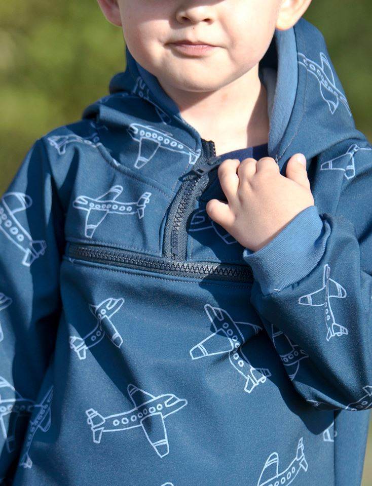 Big Herbstwind & Frühlingssonne Anorak, Windbreaker, Drüberzieh-Hoodie für 105cm-140cm Körpergröße - Sewando