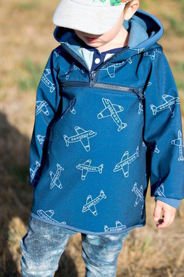 Big Herbstwind & Frühlingssonne Anorak, Windbreaker, Drüberzieh-Hoodie für 105cm-140cm Körpergröße - Sewando