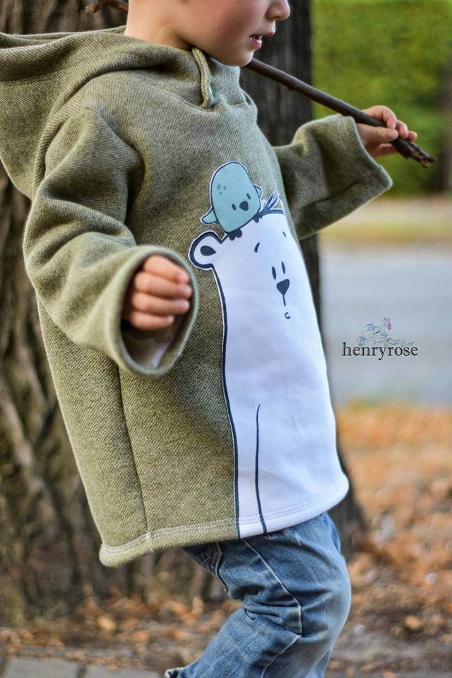 Big Herbstwind & Frühlingssonne Anorak, Windbreaker, Drüberzieh-Hoodie für 105cm-140cm Körpergröße - Sewando