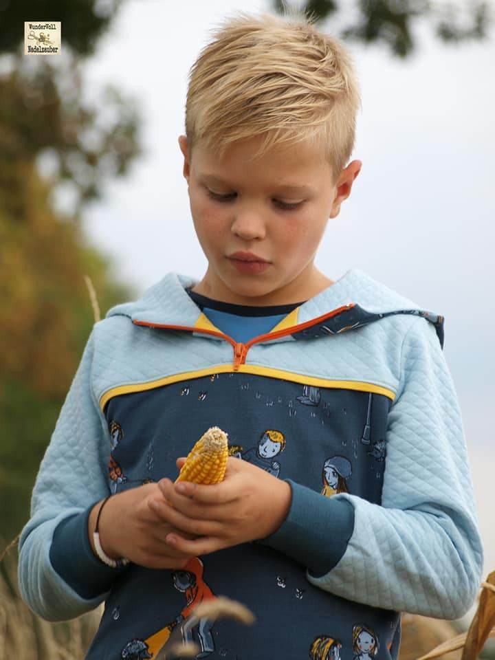 Big Swoodie Troyer, Hoodie, Knopfpullover für 105cm-140cm Körpergröße - Sewando